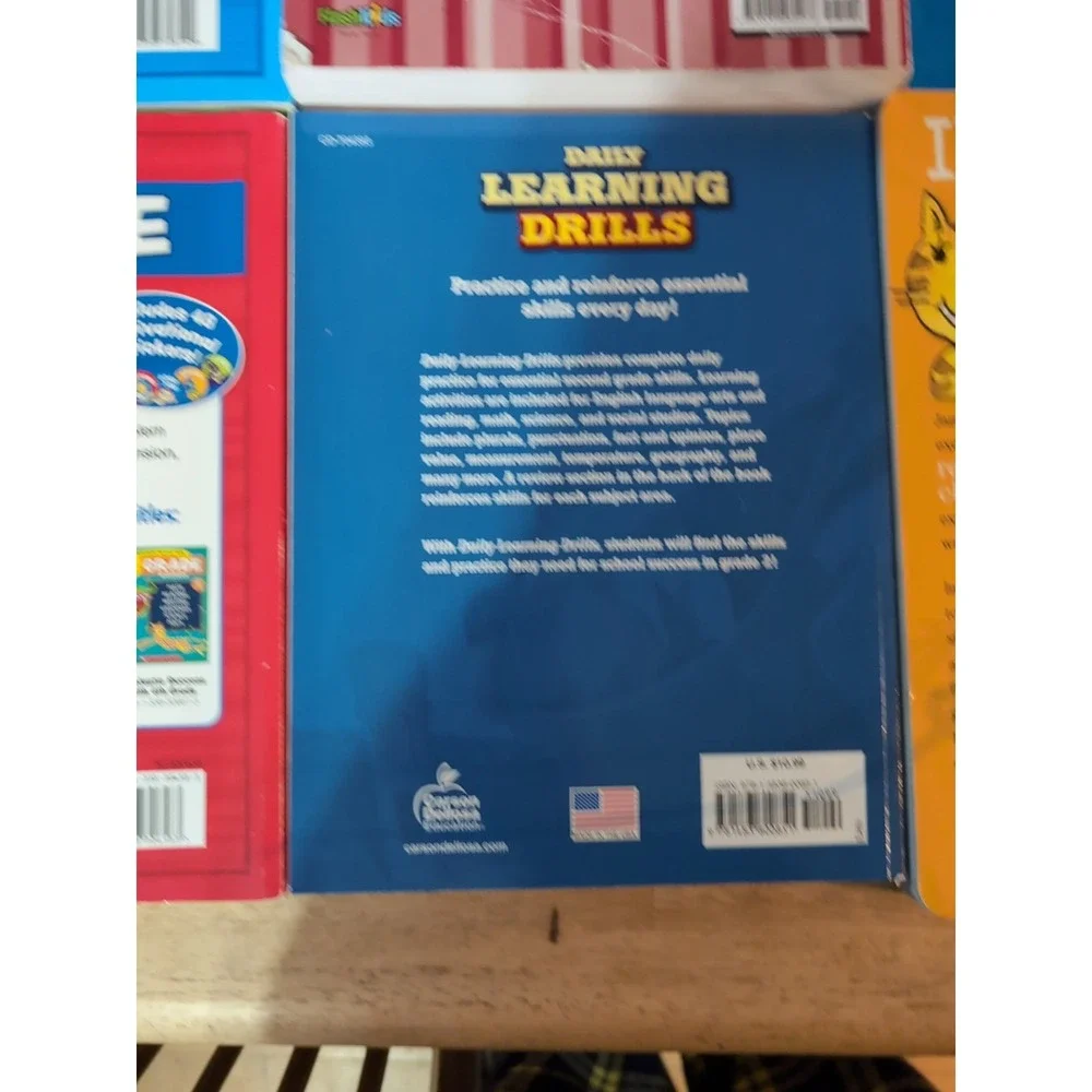 Lot Of 6 Workbooks 1st & 2nd Grade Scholastic  Brain Quest. ‎ HAS WRITING.